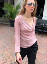 Load image into Gallery viewer, Draped Cowl Neck Pullover with Silver Blend