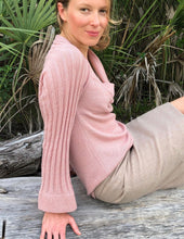 Load image into Gallery viewer, Draped Cowl Neck Pullover with Silver Blend